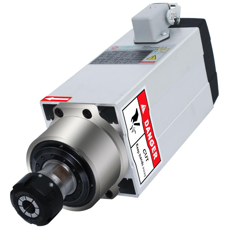 2.2kw air cooled spindle motor er25 cnc spindle motor 380v square type spindle motor for engraving